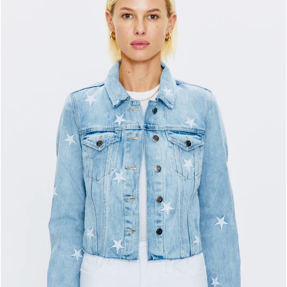 AVENU BRANDO STAR EMBROIDERY DENIM JACKET - ZODIAC